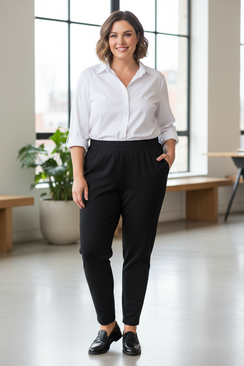 Black pants styling outfit  Lane Bryant Livi - Comfort Stretch Pants -  Size 26/28