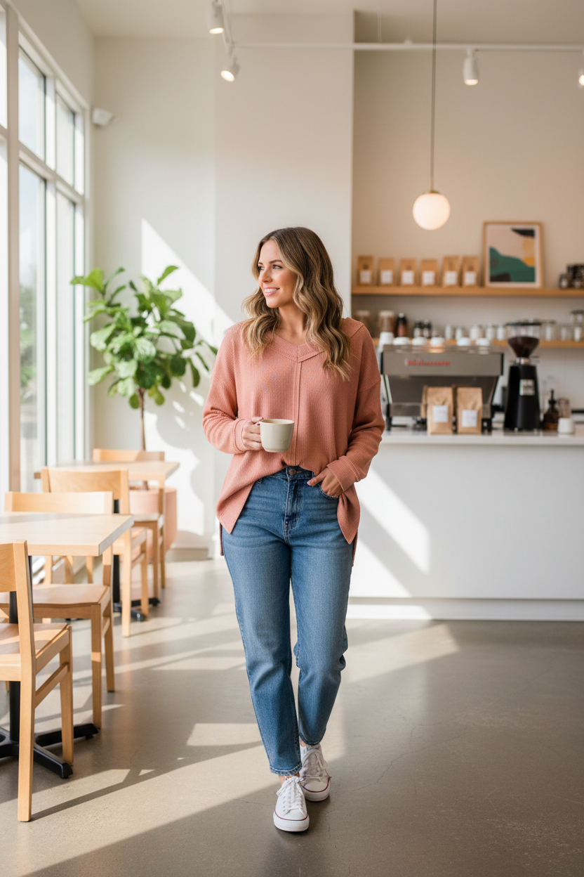 Coffee shop casual look