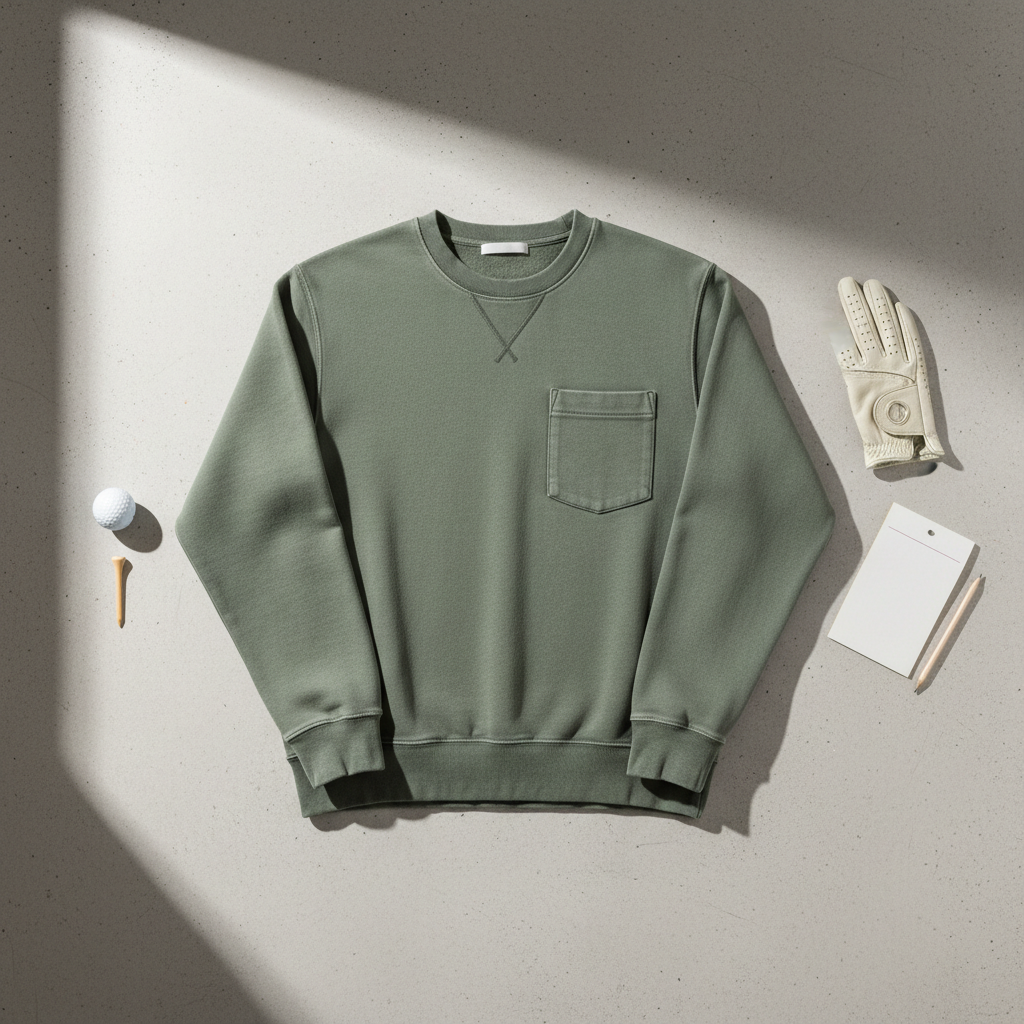 Golf Theme Flat Lay LinkSoul Green Sweatshirt long sleeves cotton