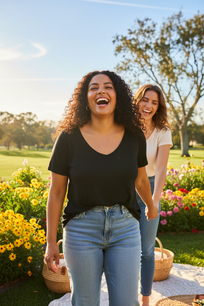 24/7 Maurices - Black Short Sleeve T-Shirt - Size L - Great clothes bring great joy.