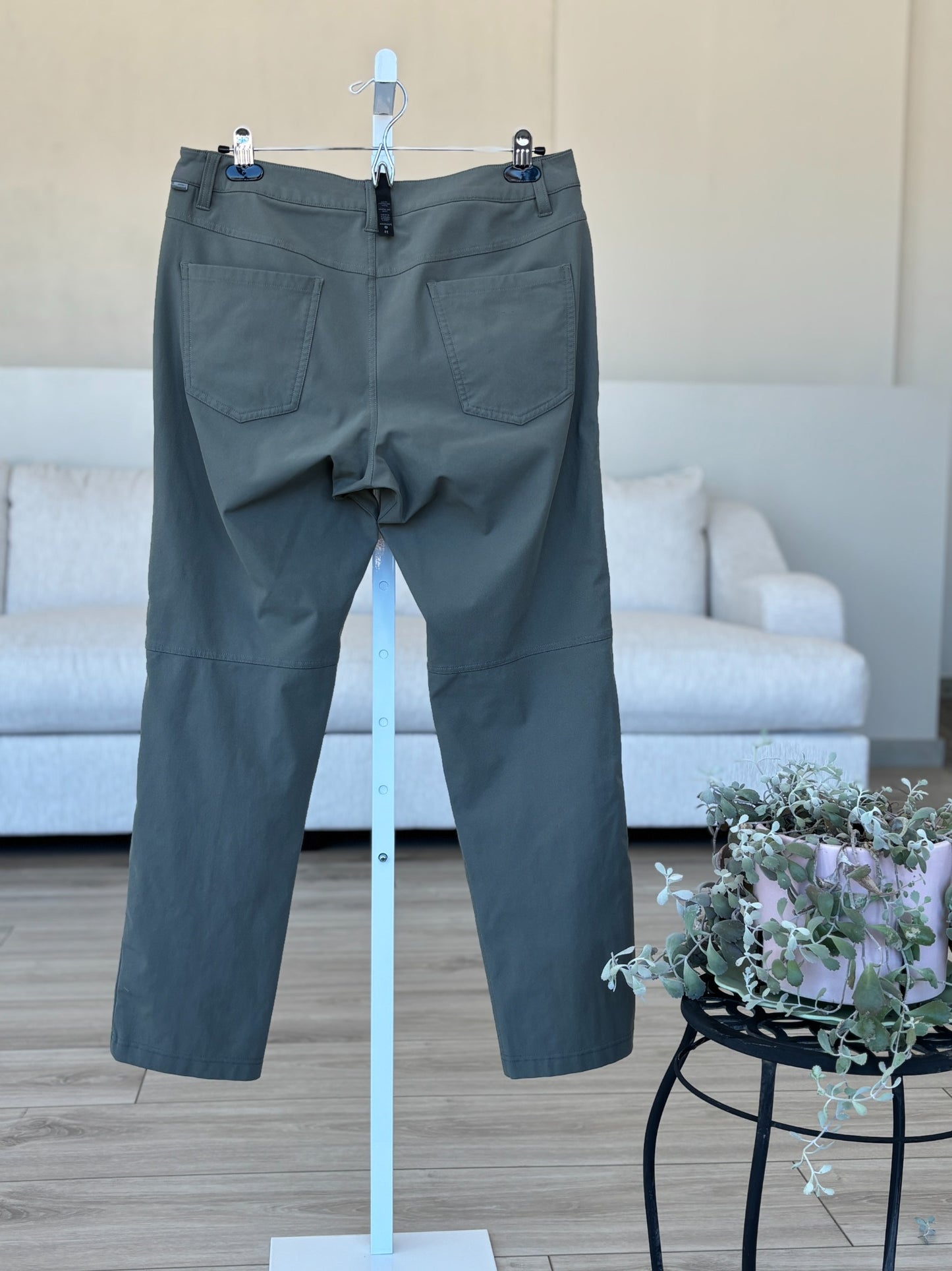 lululemon ABC pants in sage green with clean everyday casual styling