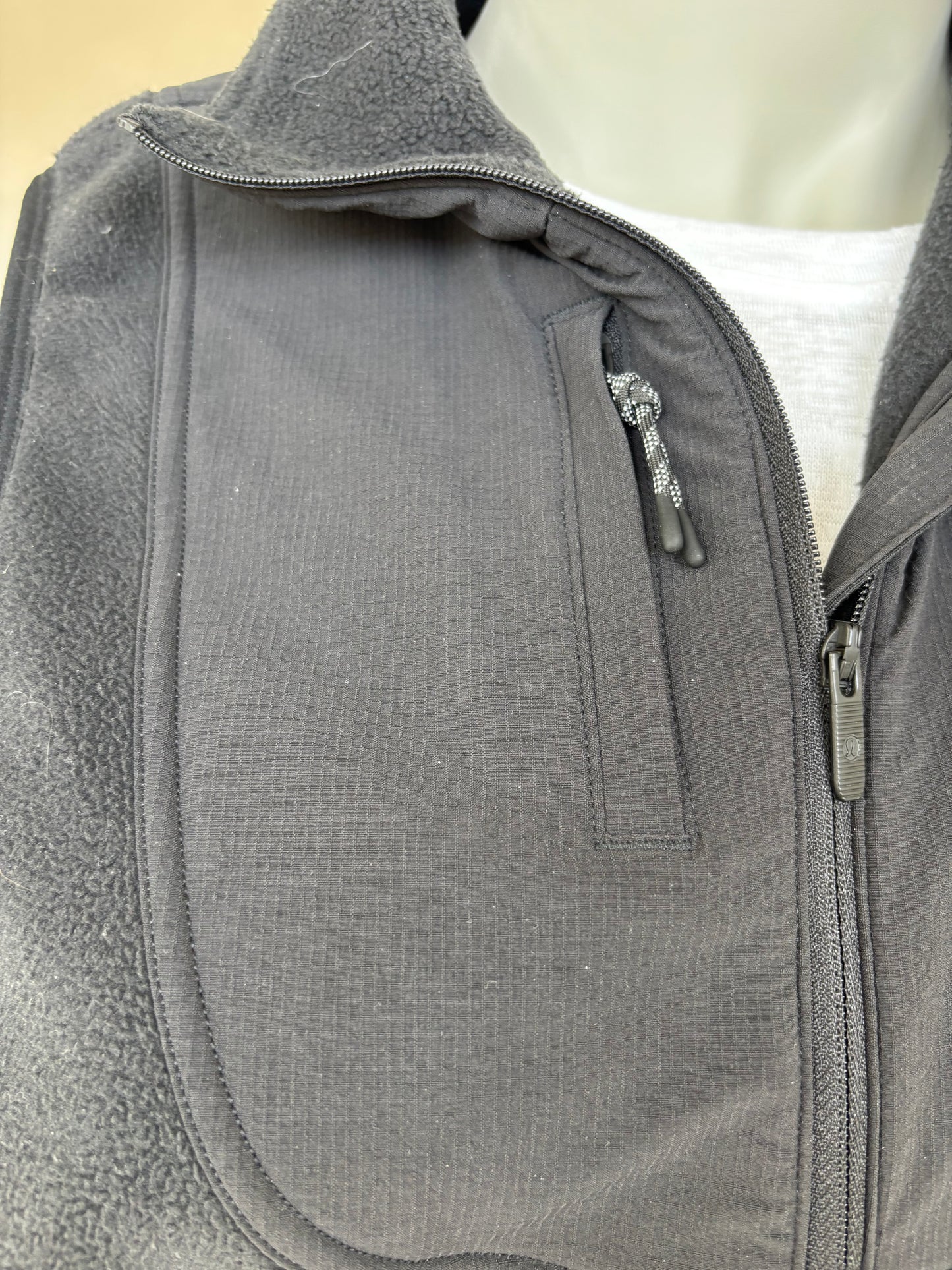 elevated secondhand lululemon black fleece vest Adored Again boutique cozy minimalist style