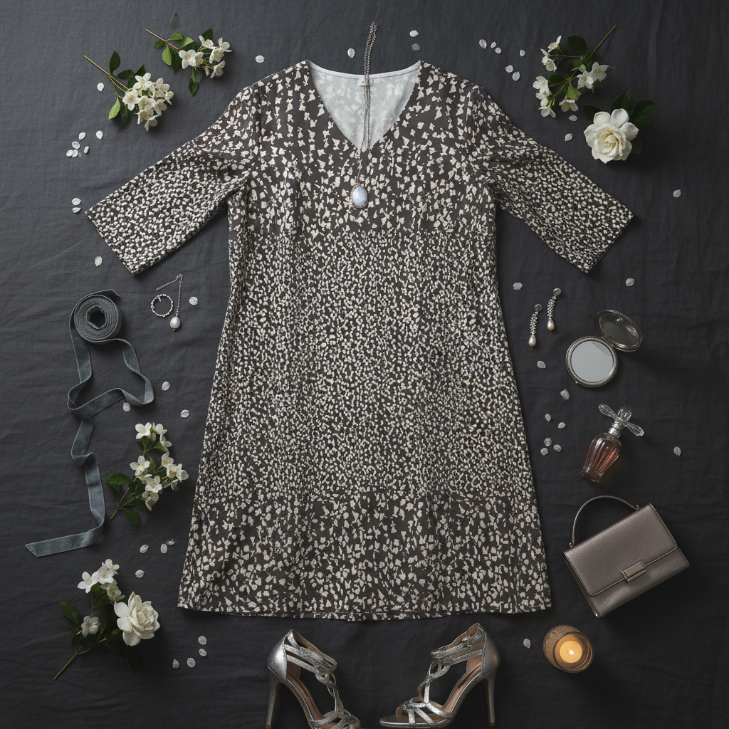 Floral midi dress flat lay of petal print dress size extra large.