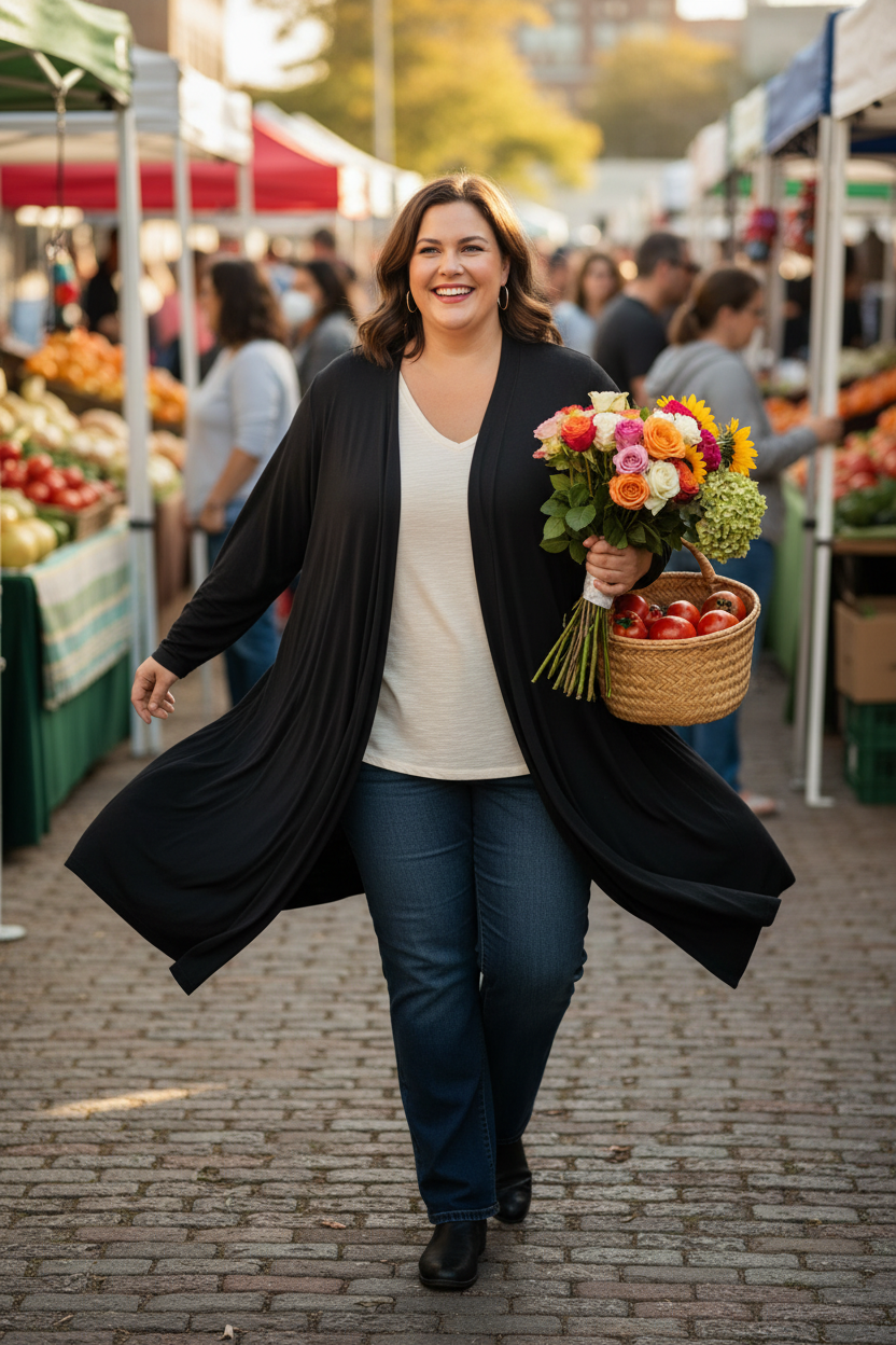 Lane Bryant - Black Wrap Cardigan - Size 26/28 (Lane Bryant Sizing) - NWT.  Womens sizing, Flowing cardigan