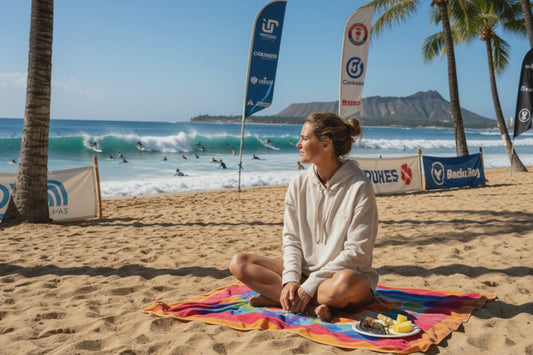 Techstyles - Duke's Waikiki Hooded Sweatshirt - Heathered Tan/Grey - Size XL - Cozy and comfortable