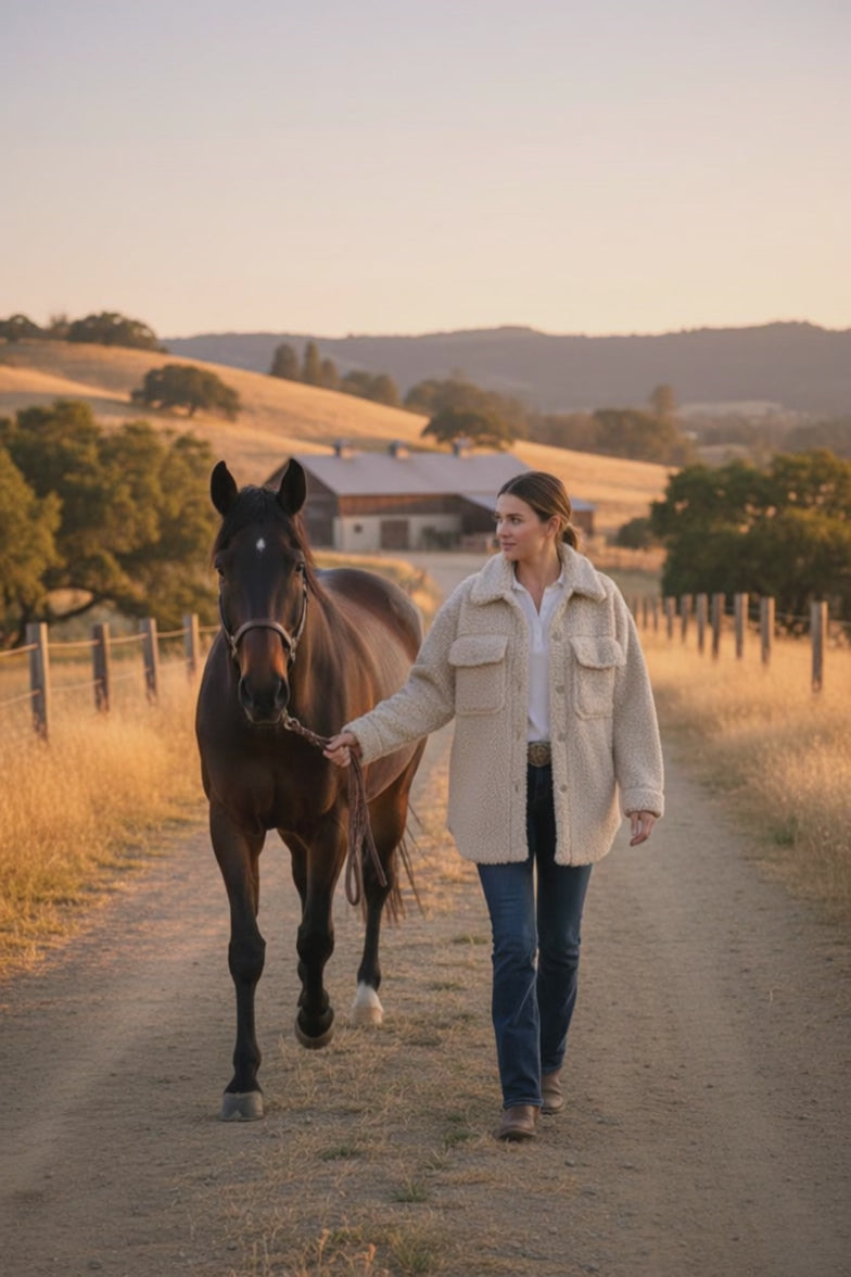 H&M - Cream Sherpa Jacket - Size XS - Country living in a sherpa jacket.