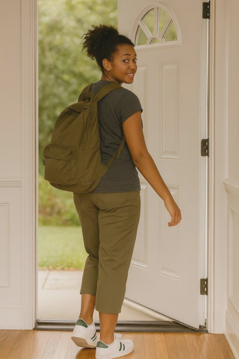 Prana - Army Green 2-in-1 Snap Cuff Capri/Shorts - Size 12 - Day wear, school, activewear.