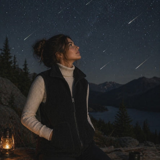 Varley, warm vest for outdoors at night. cozy and warm