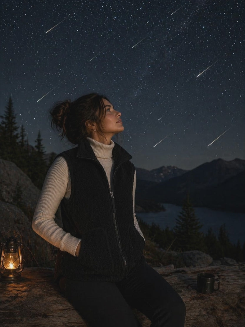 Varley, warm vest for outdoors at night. cozy and warm