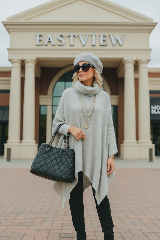 Simply Vera Wang - Luxury Shimmer Shawl - Light Gray - S/M