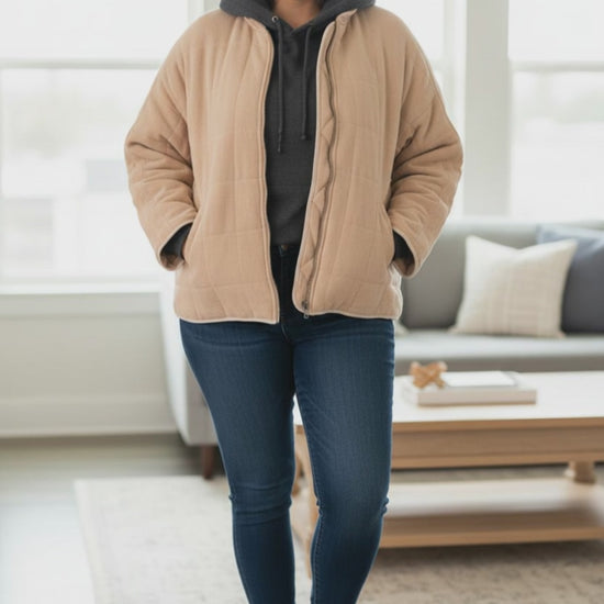 Unbranded - Tan Quilted Coat - Size XL - for warmth and great style