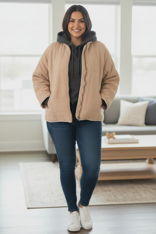 Unbranded - Tan Quilted Coat - Size XL - for warmth and great style