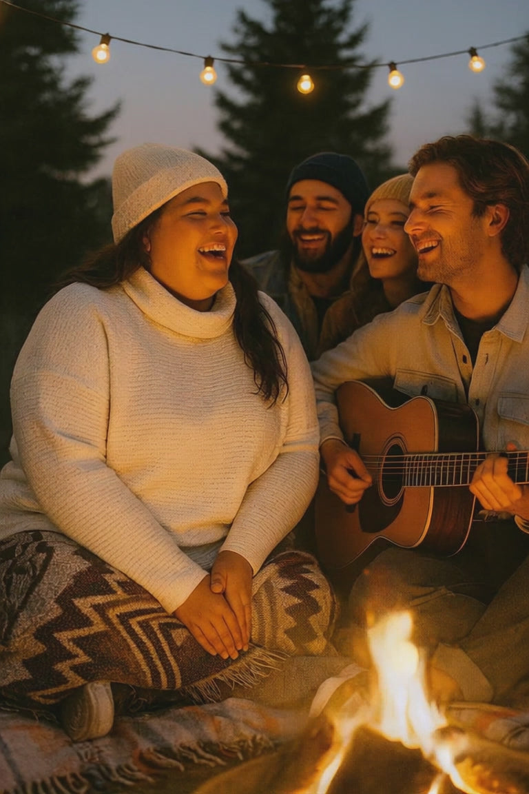 Calia - White Textured Turtleneck Sweatshirt - warm on a cold night.