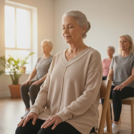Tan Oversized Ribbed V-Neck Top with Exposed Seaming - Size L - great for yoga.