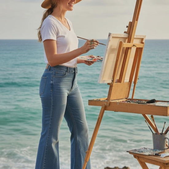 Sophia Jeans - Medium Blue Wide Leg Jeans - Size 12 - living a best life - Self care - clothes and hobbies