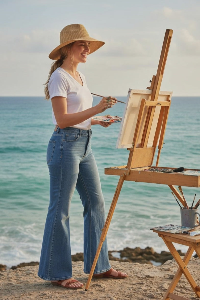 Sophia Jeans - Medium Blue Wide Leg Jeans - Size 12 - living a best life - Self care - clothes and hobbies