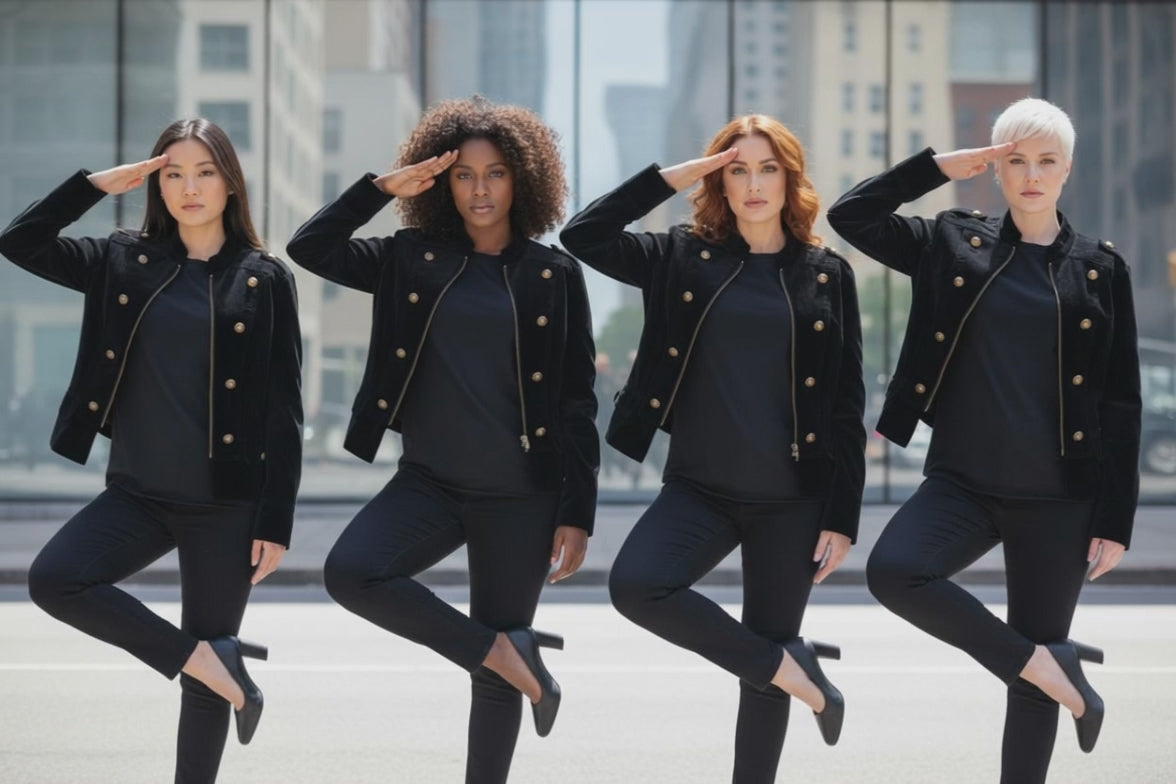 Apartment 9 - Black Velvet Military Bomber Jacket Size 8 - Inspired exactness