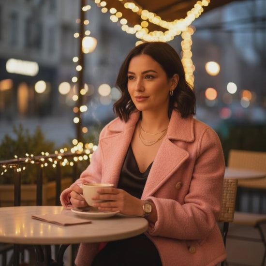 Sundance - Pink Textured Peacoat - Limited Edition Artisan Collector's Piece - Style and confidence